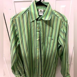 LACOSTE Men's Long Sleeves Stripes Shirt Cotton